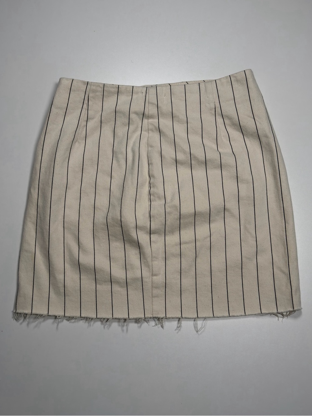 Stradivarius Beige Mini Skirt with Black Pinstripes Made In Turkey